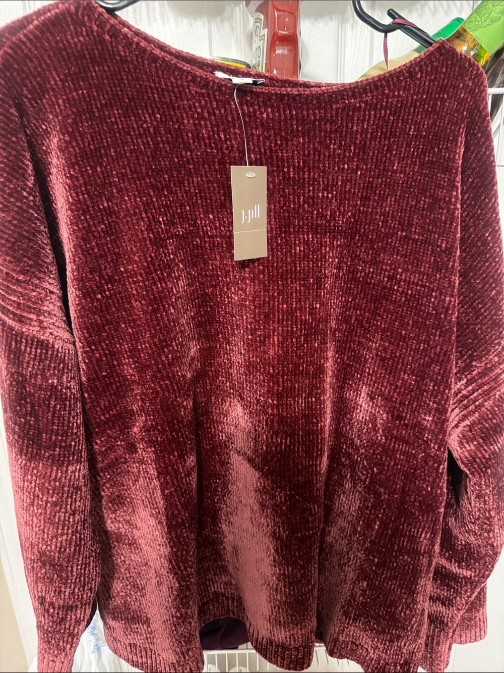 J. Jill Chenille Crewneck Sweater in Wine
